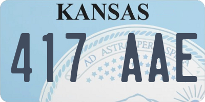 KS license plate 417AAE