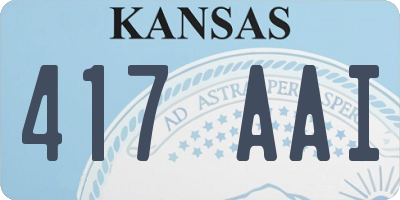 KS license plate 417AAI