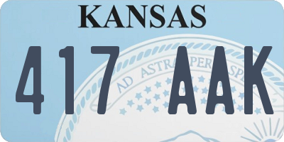 KS license plate 417AAK