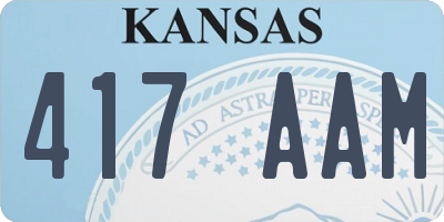 KS license plate 417AAM