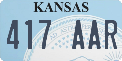 KS license plate 417AAR