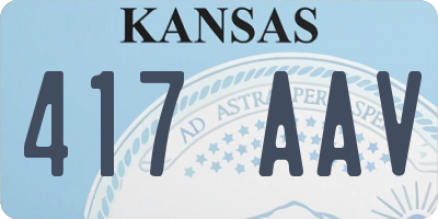 KS license plate 417AAV
