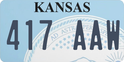 KS license plate 417AAW