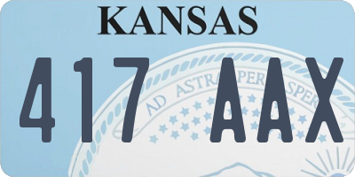 KS license plate 417AAX
