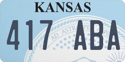 KS license plate 417ABA