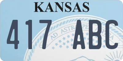 KS license plate 417ABC