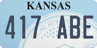 KS license plate 417ABE