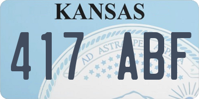 KS license plate 417ABF