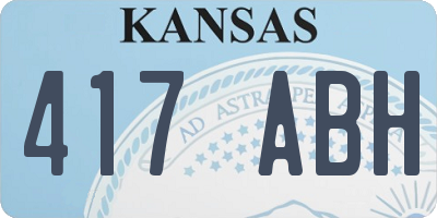 KS license plate 417ABH