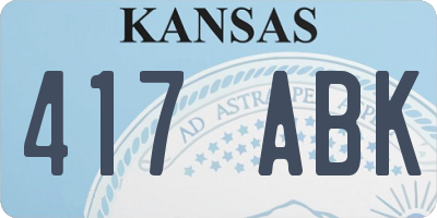 KS license plate 417ABK