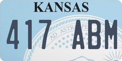 KS license plate 417ABM