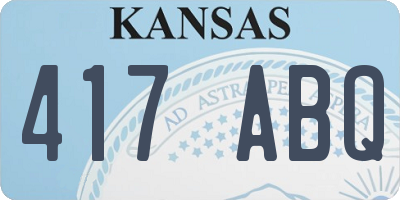 KS license plate 417ABQ