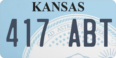 KS license plate 417ABT