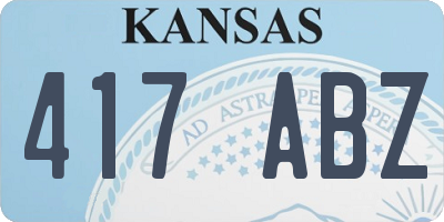 KS license plate 417ABZ