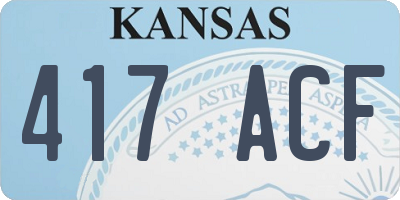 KS license plate 417ACF