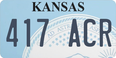 KS license plate 417ACR
