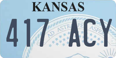 KS license plate 417ACY