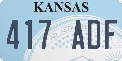 KS license plate 417ADF