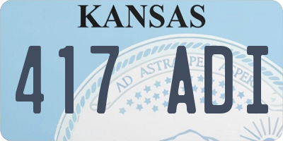 KS license plate 417ADI