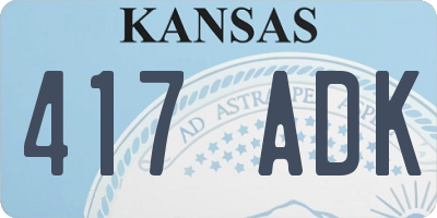 KS license plate 417ADK