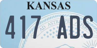 KS license plate 417ADS