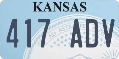 KS license plate 417ADV