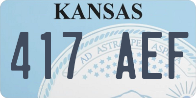 KS license plate 417AEF