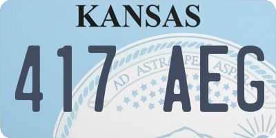 KS license plate 417AEG
