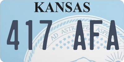 KS license plate 417AFA