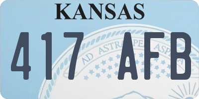 KS license plate 417AFB