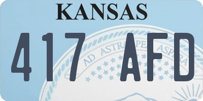KS license plate 417AFD