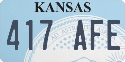 KS license plate 417AFE