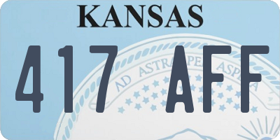 KS license plate 417AFF