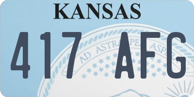 KS license plate 417AFG