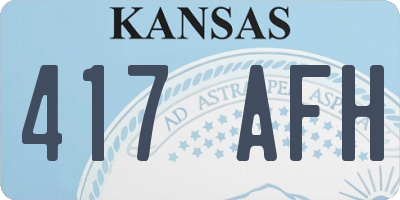 KS license plate 417AFH