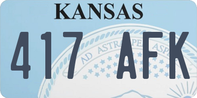 KS license plate 417AFK