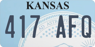 KS license plate 417AFQ