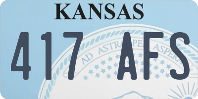 KS license plate 417AFS