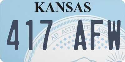 KS license plate 417AFW