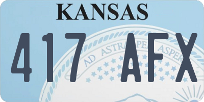 KS license plate 417AFX