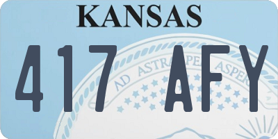 KS license plate 417AFY