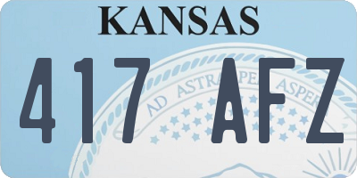 KS license plate 417AFZ