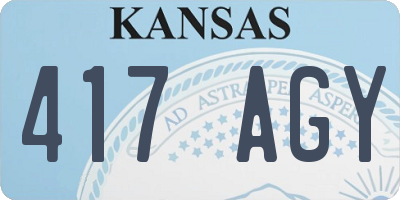 KS license plate 417AGY