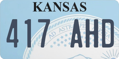 KS license plate 417AHD