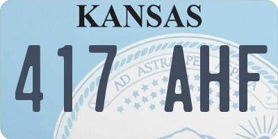 KS license plate 417AHF