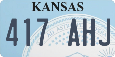 KS license plate 417AHJ