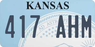 KS license plate 417AHM