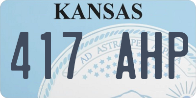 KS license plate 417AHP