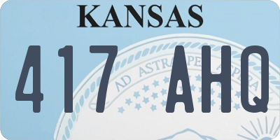 KS license plate 417AHQ
