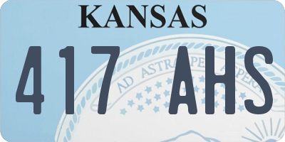 KS license plate 417AHS
